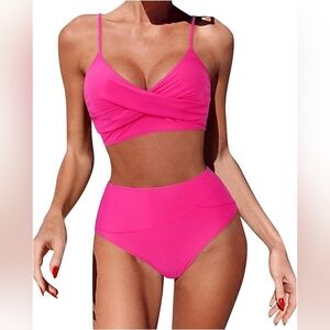 New Bright Pink Bikini Set Sz XL